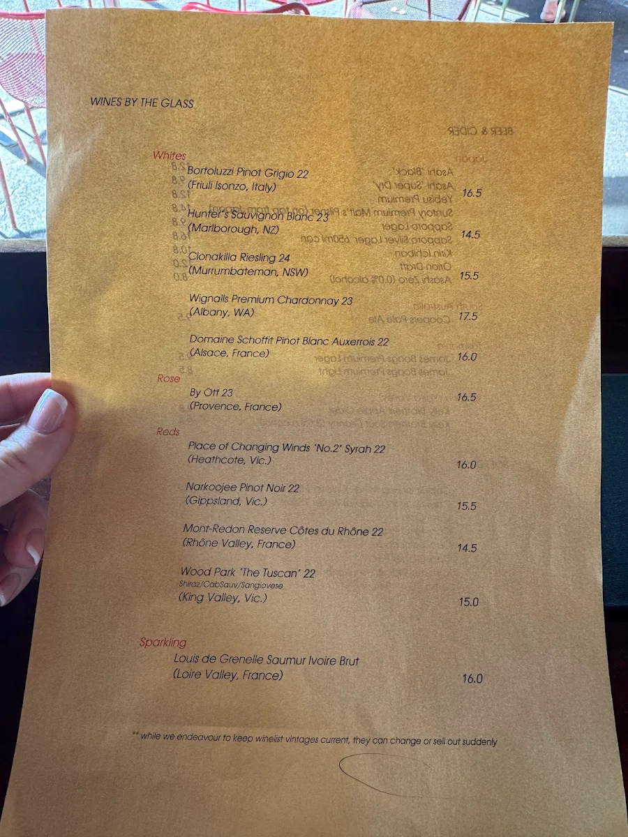 Menu, Misuzu's