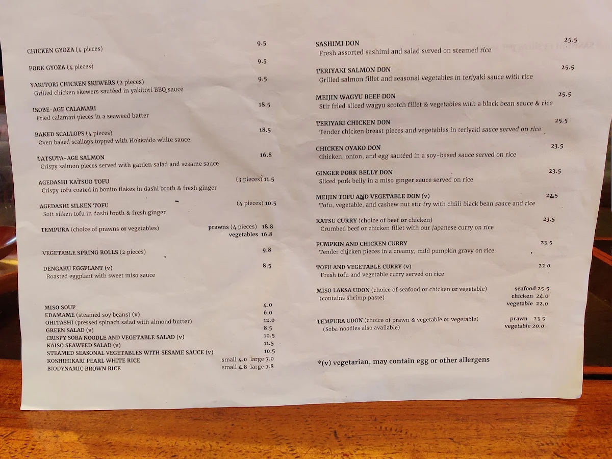 Menu, Misuzu's