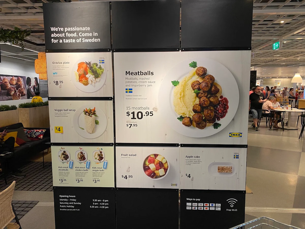 Menu, IKEA Restaurant