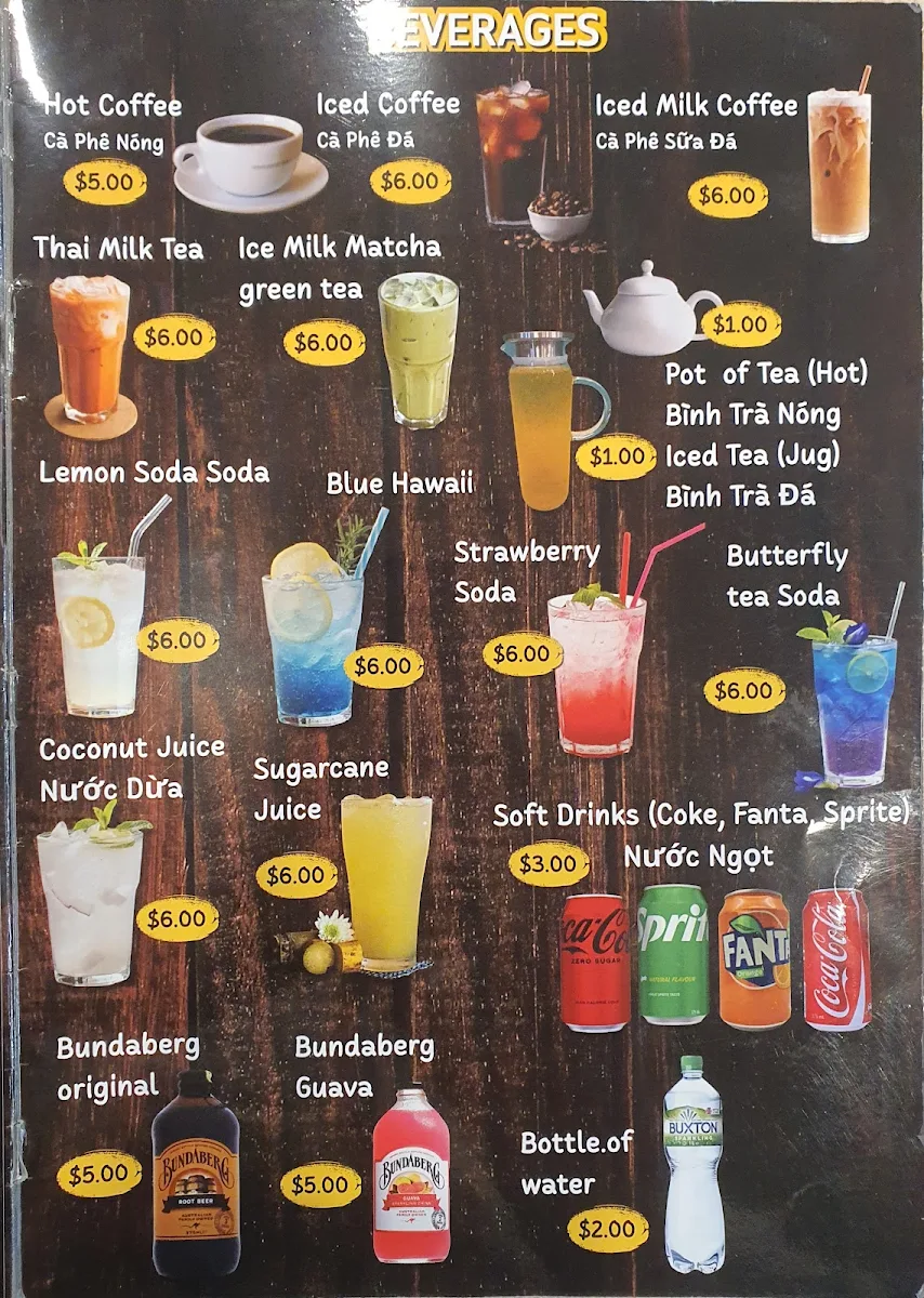 Menu, Yum Sab Fairfield