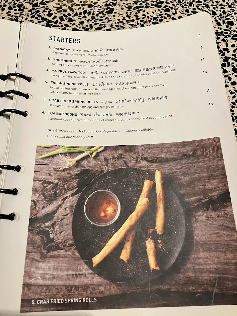 Menu, Chat Thai - Chatswood