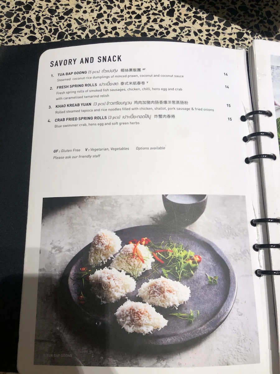 Menu, Chat Thai - Chatswood
