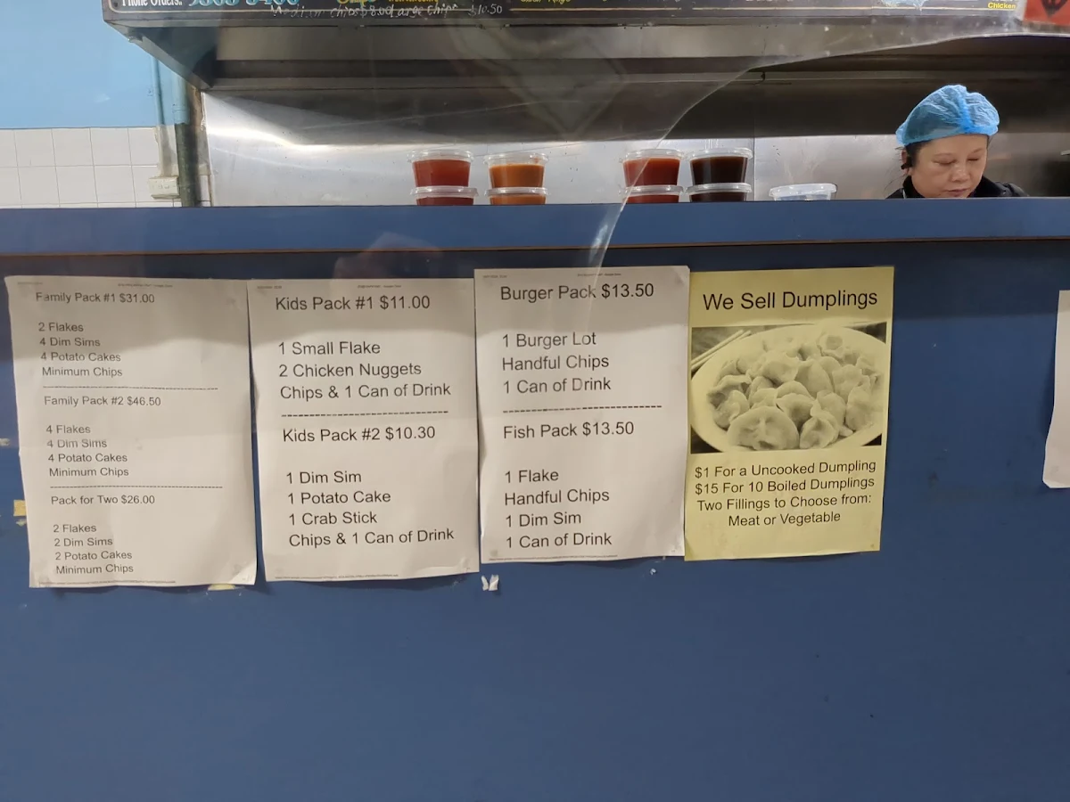 Menu, Hambo Fish & Chips
