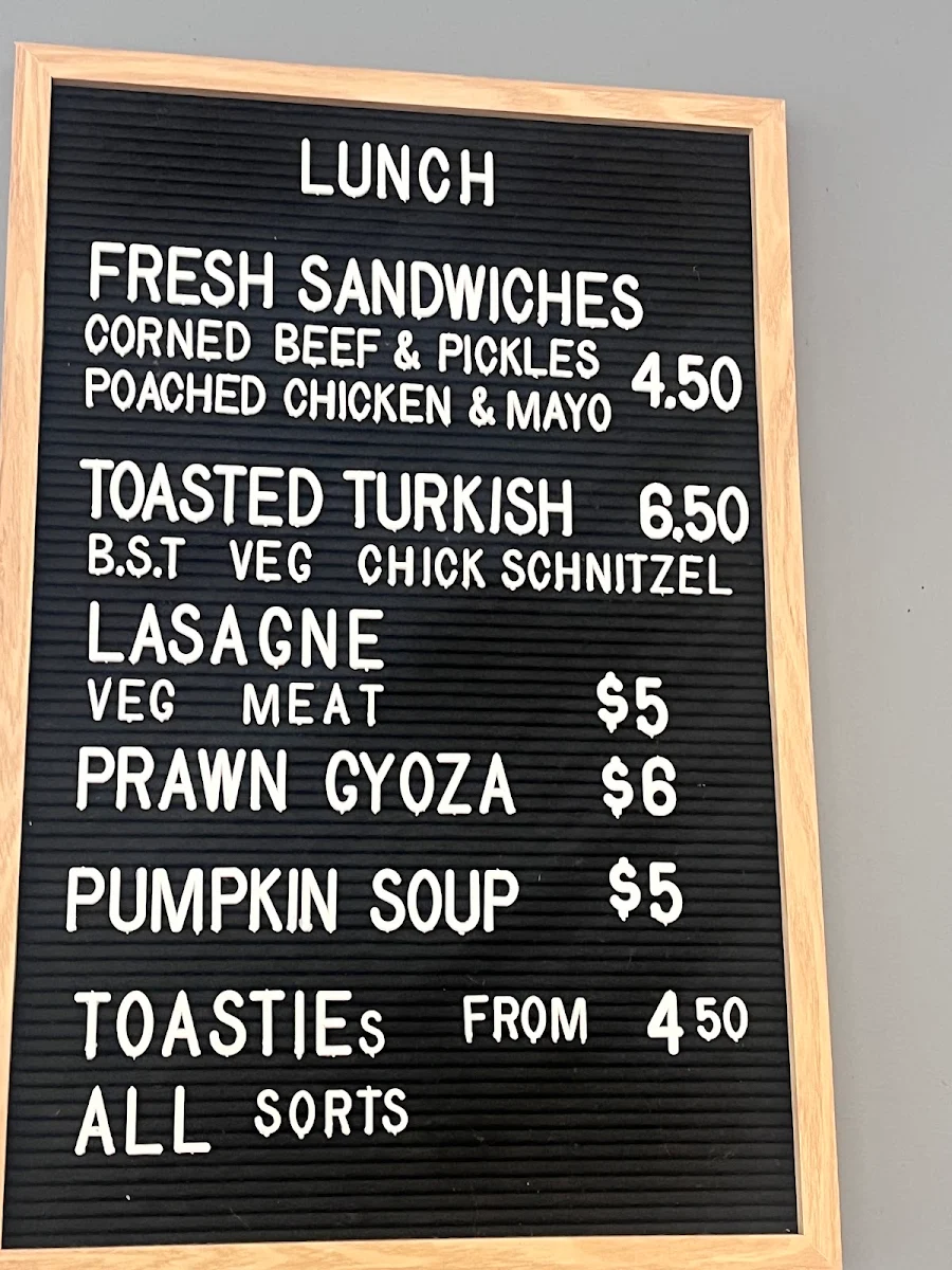 Menu, Cafe Ed