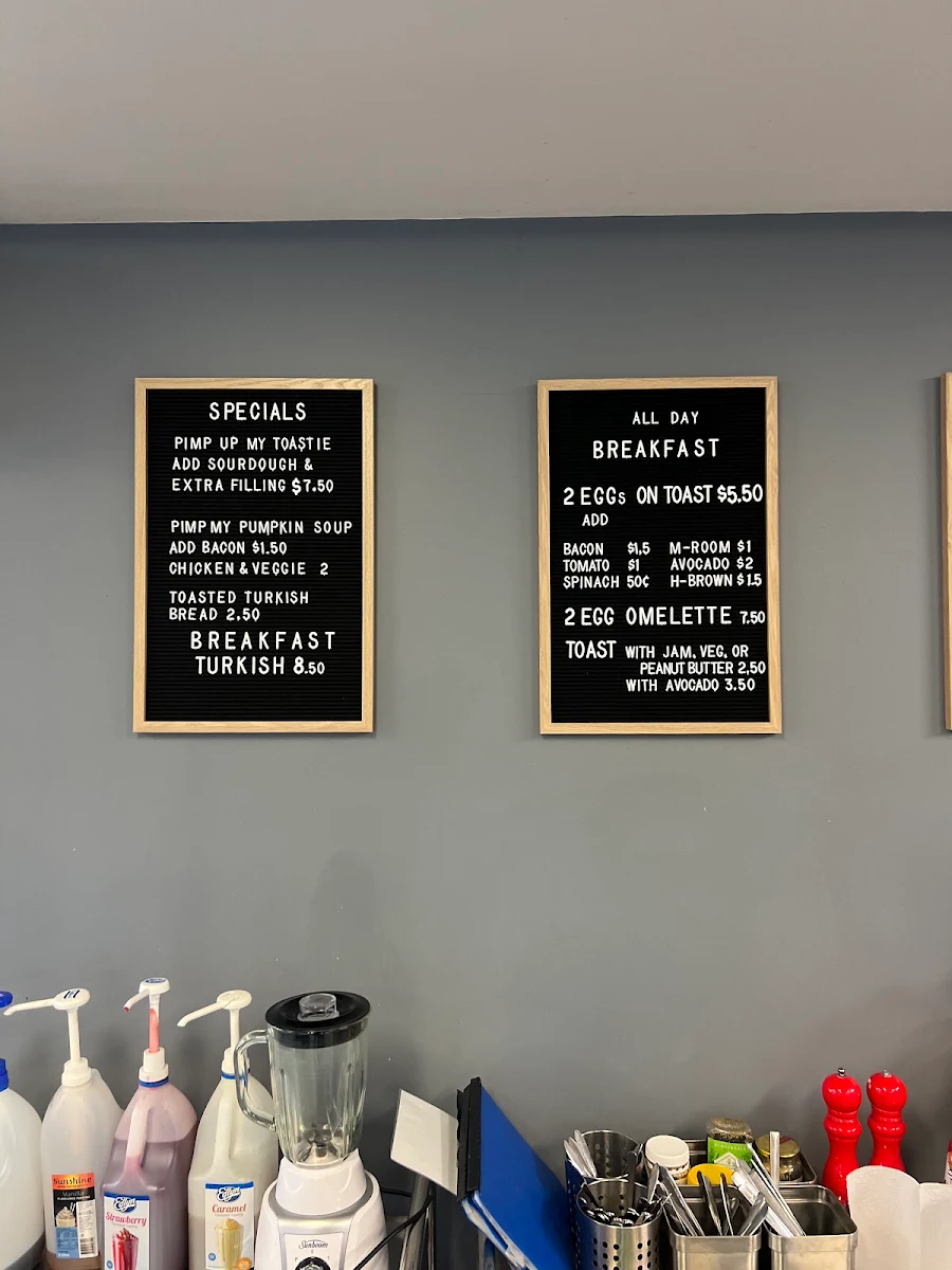 Menu, Cafe Ed