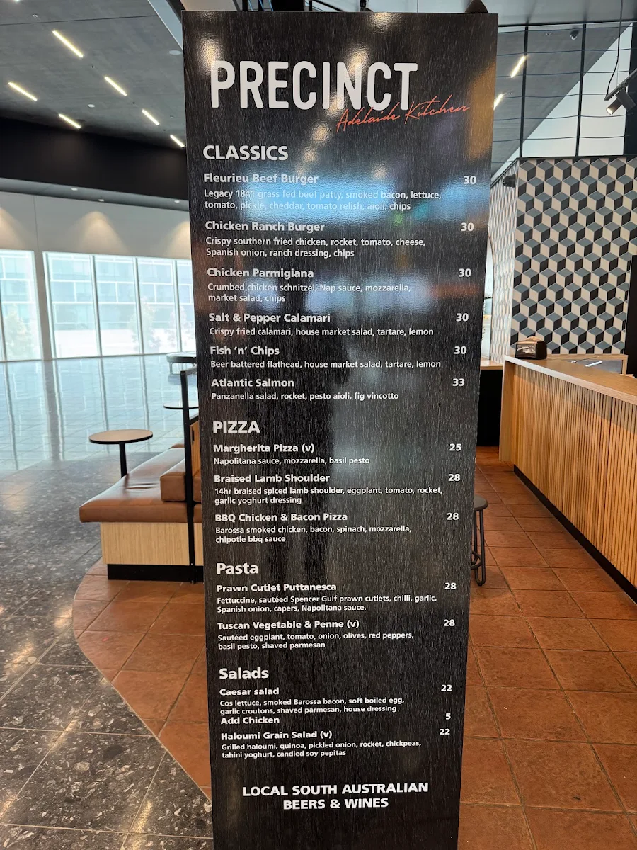 Menu, Precinct Adelaide Kitchen
