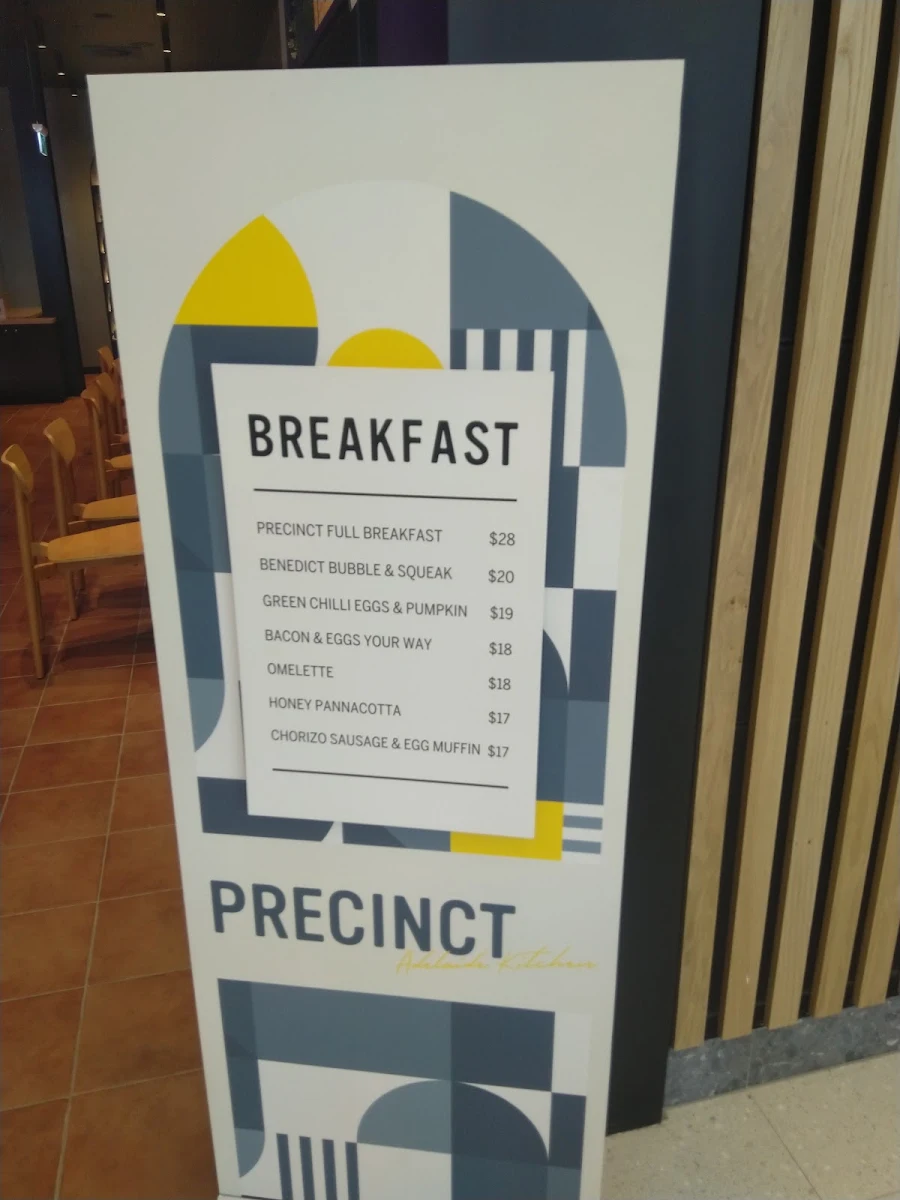Menu, Precinct Adelaide Kitchen