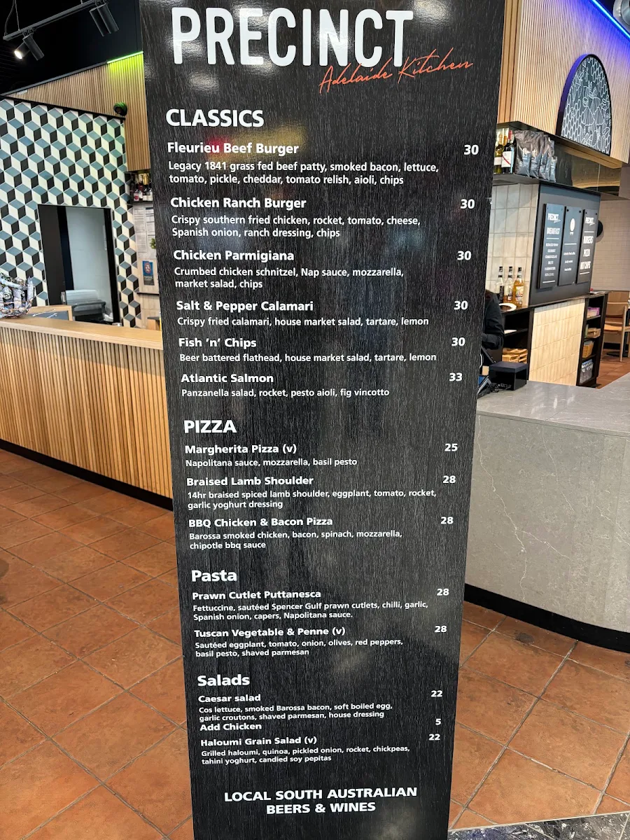 Menu, Precinct Adelaide Kitchen