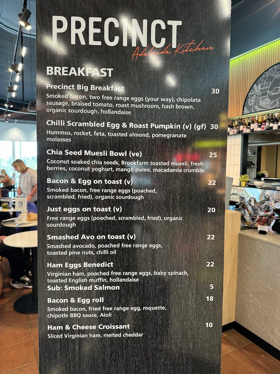 Menu, Precinct Adelaide Kitchen