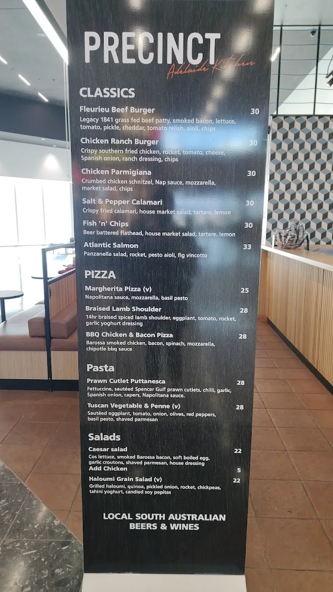 Menu, Precinct Adelaide Kitchen