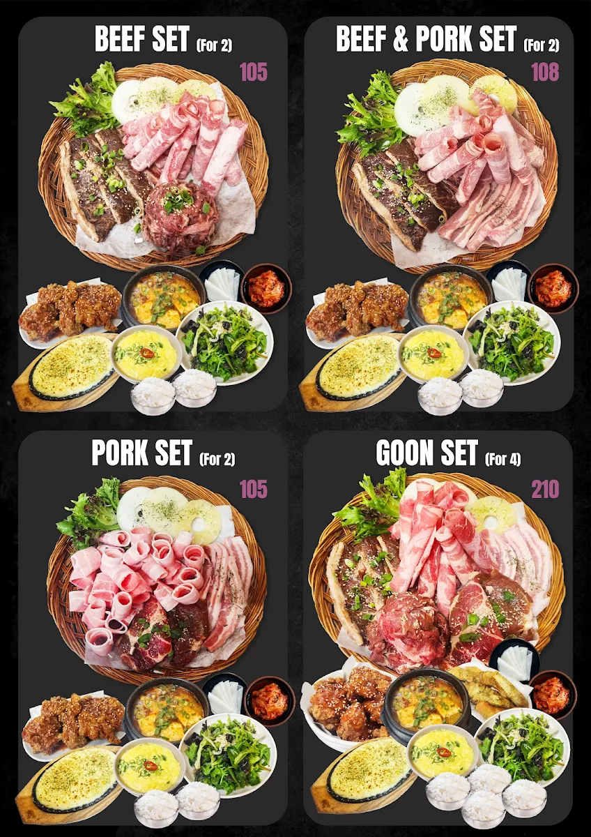 Menu, Goon Korean BBQ - Essendon North