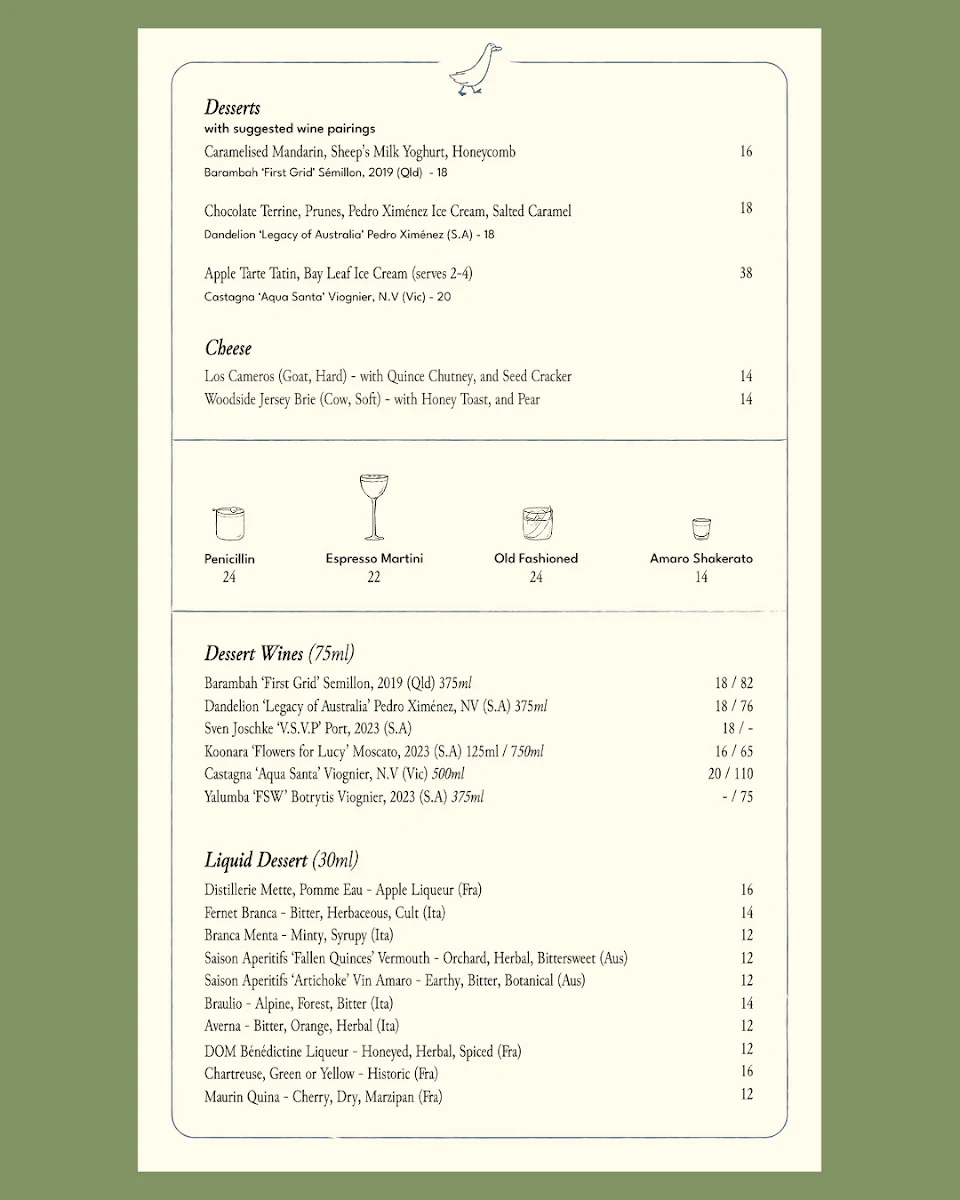 Menu, Clarence Restaurant