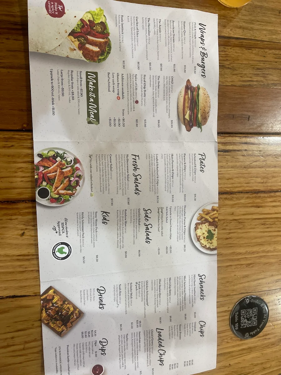 Menu, Schnitz Dandenong Plaza