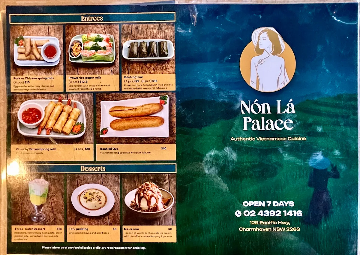 Menu, Non La Palace