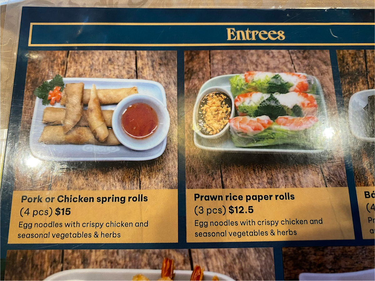 Menu, Non La Palace