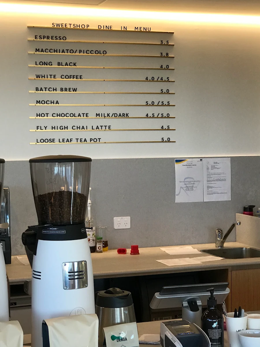 Menu, Sweetshop Specialty Coffee