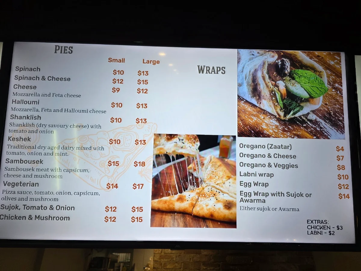 Menu, YUM YUM LEBANESE PIZZA BANKSTOWN