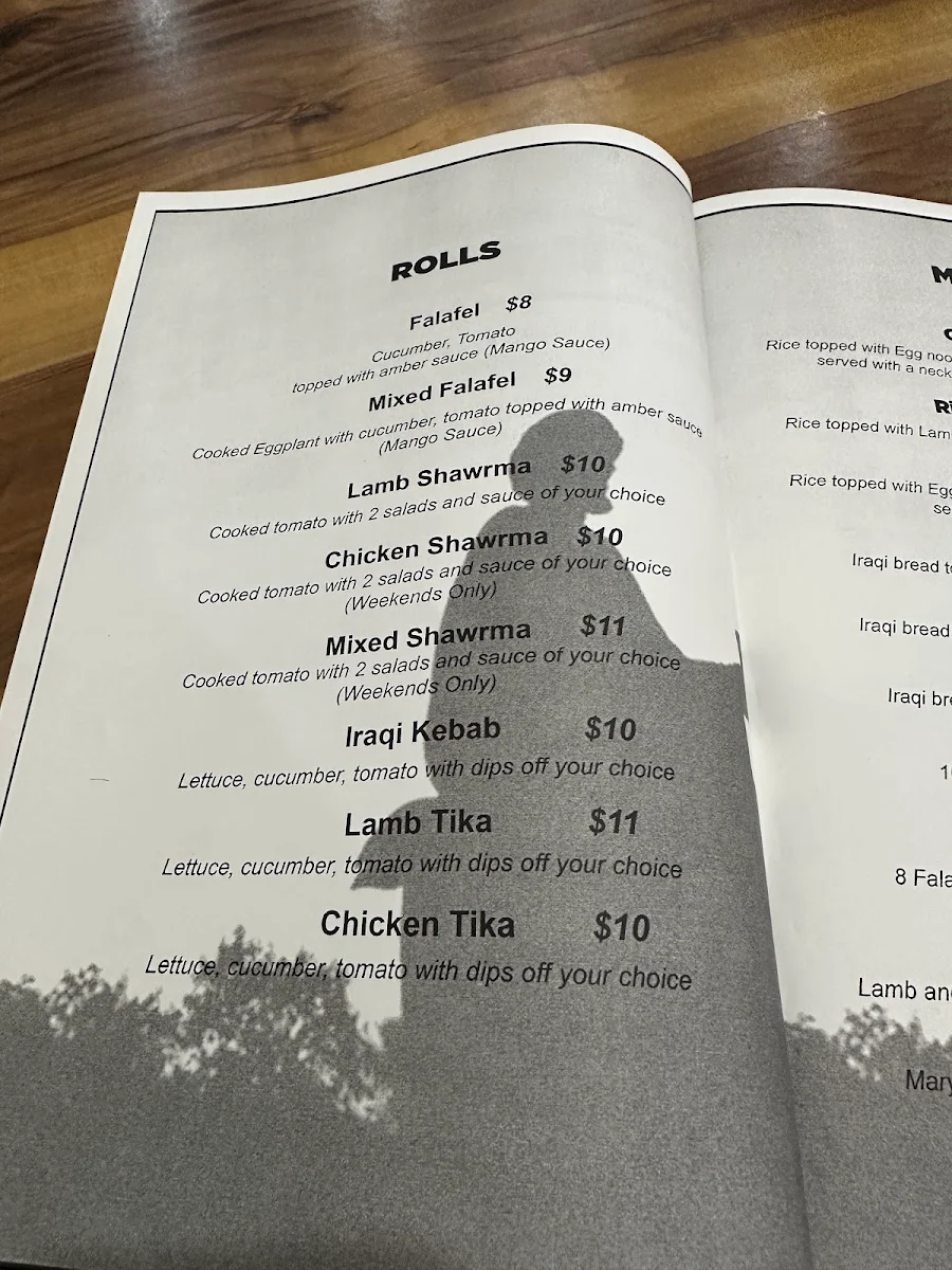 Menu, Abu Noaas Restaurant