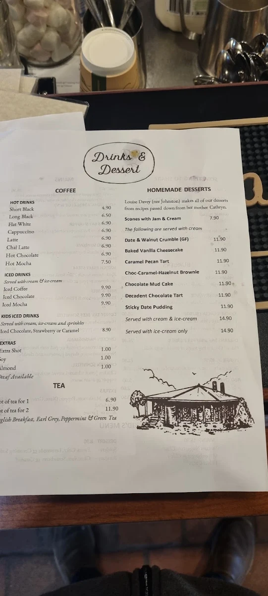 Menu, Condingup Tavern