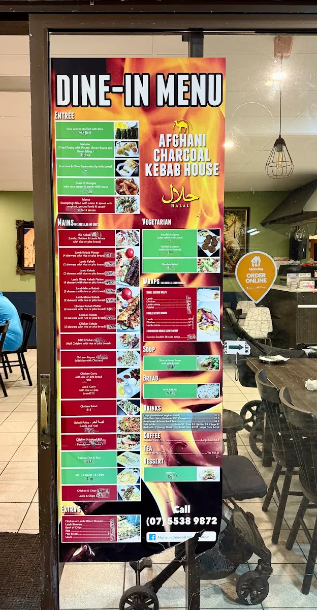 Menu, Afghani Charcoal Kebab House