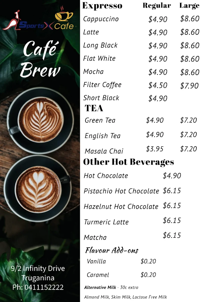 Menu, YS No.011-SportsX Cafe