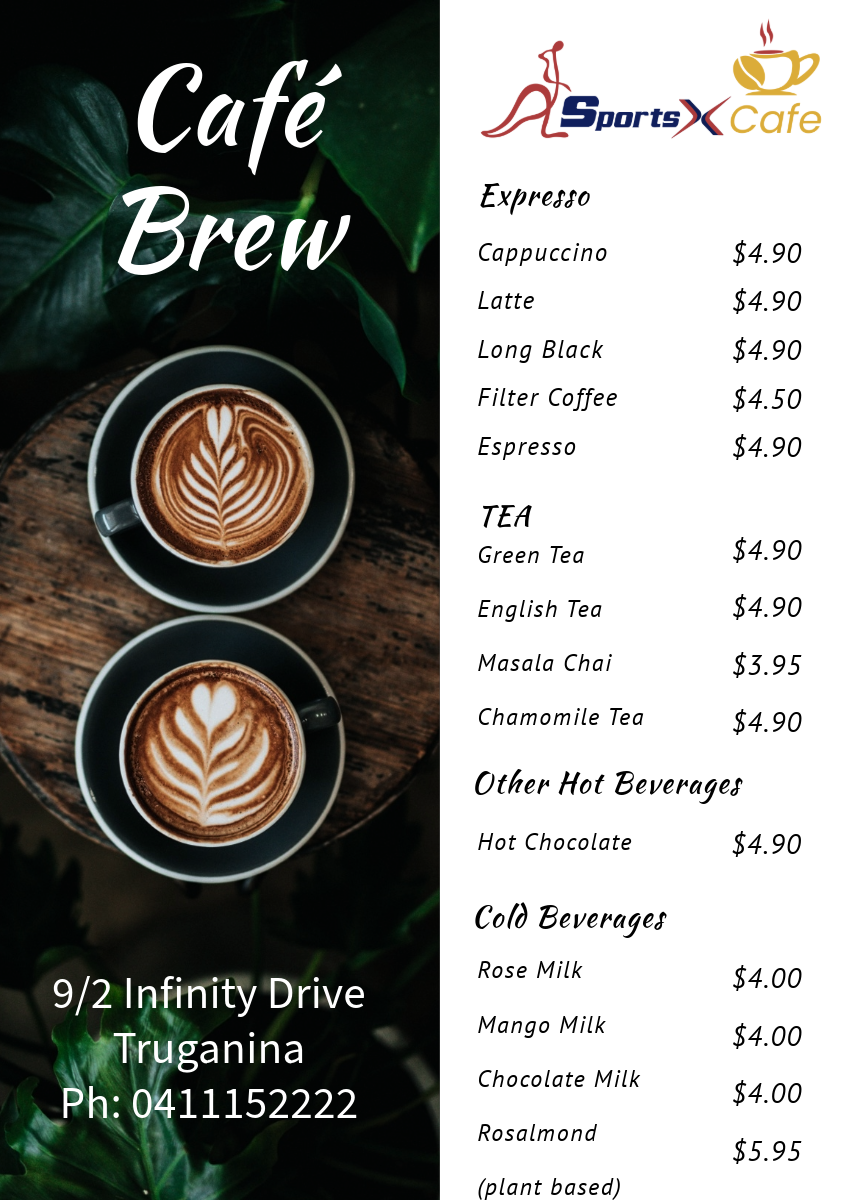 Menu, YS No.011-SportsX Cafe