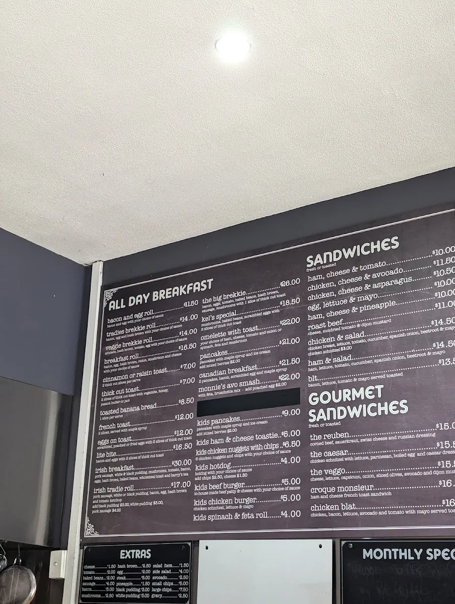 Menu, Sam's Gourmet Cafe