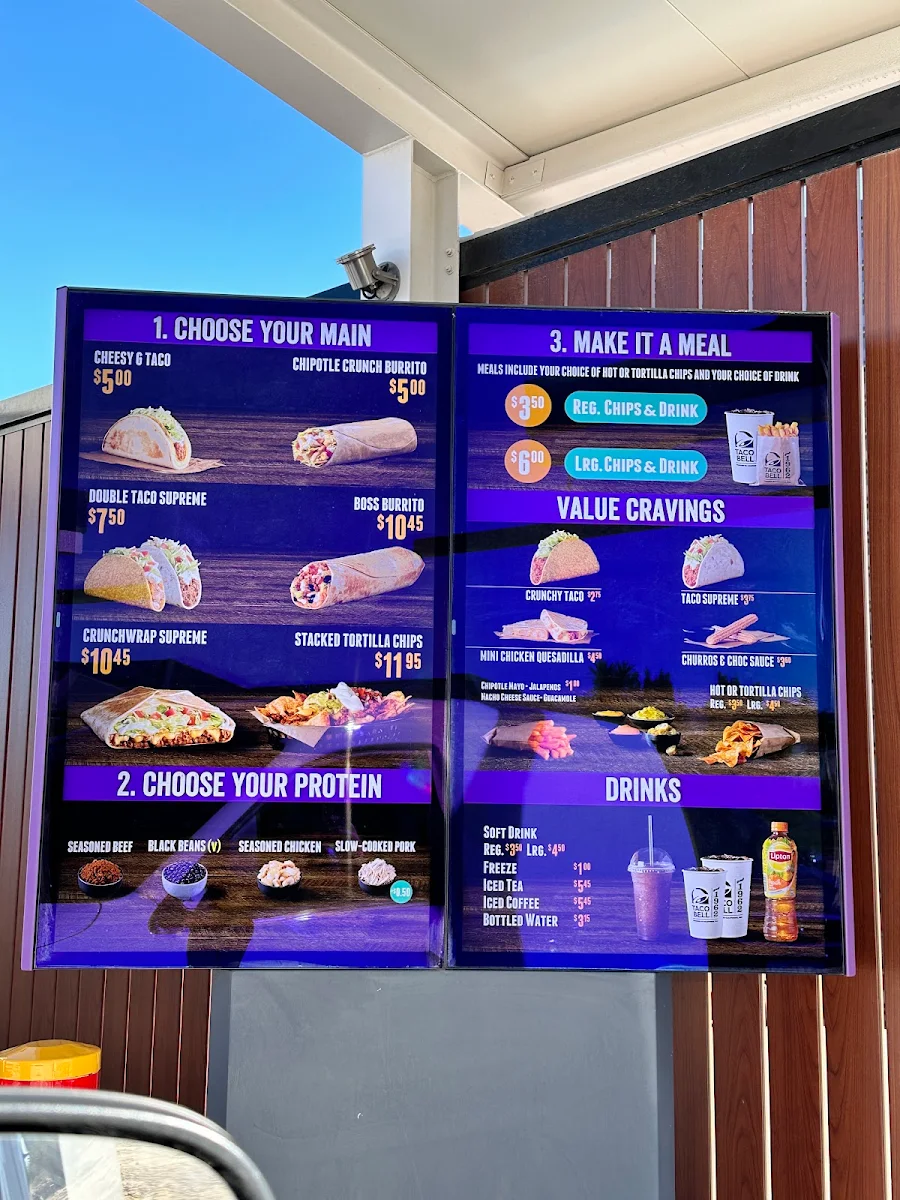 Menu, Taco Bell Butler