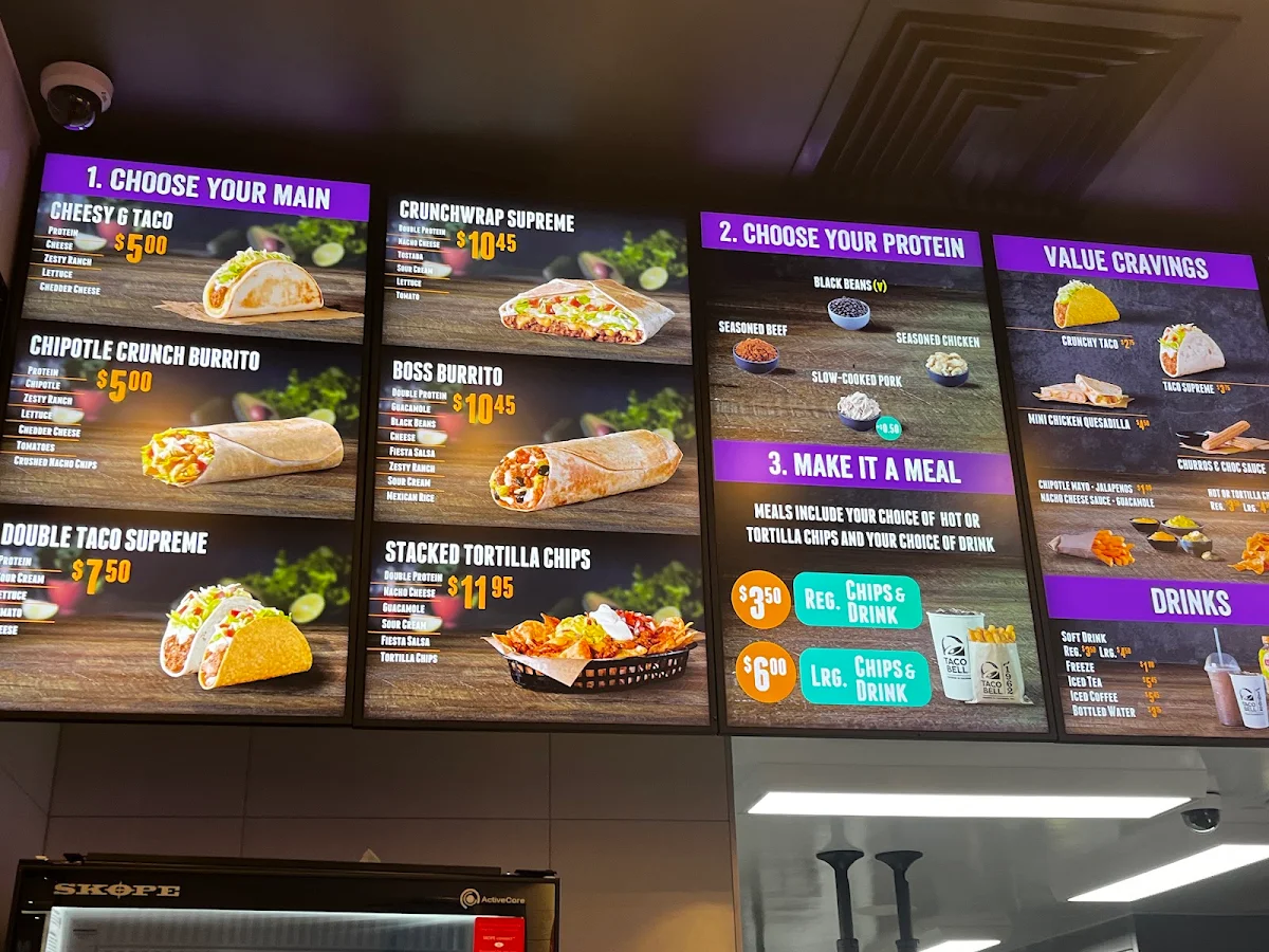 Menu, Taco Bell Butler