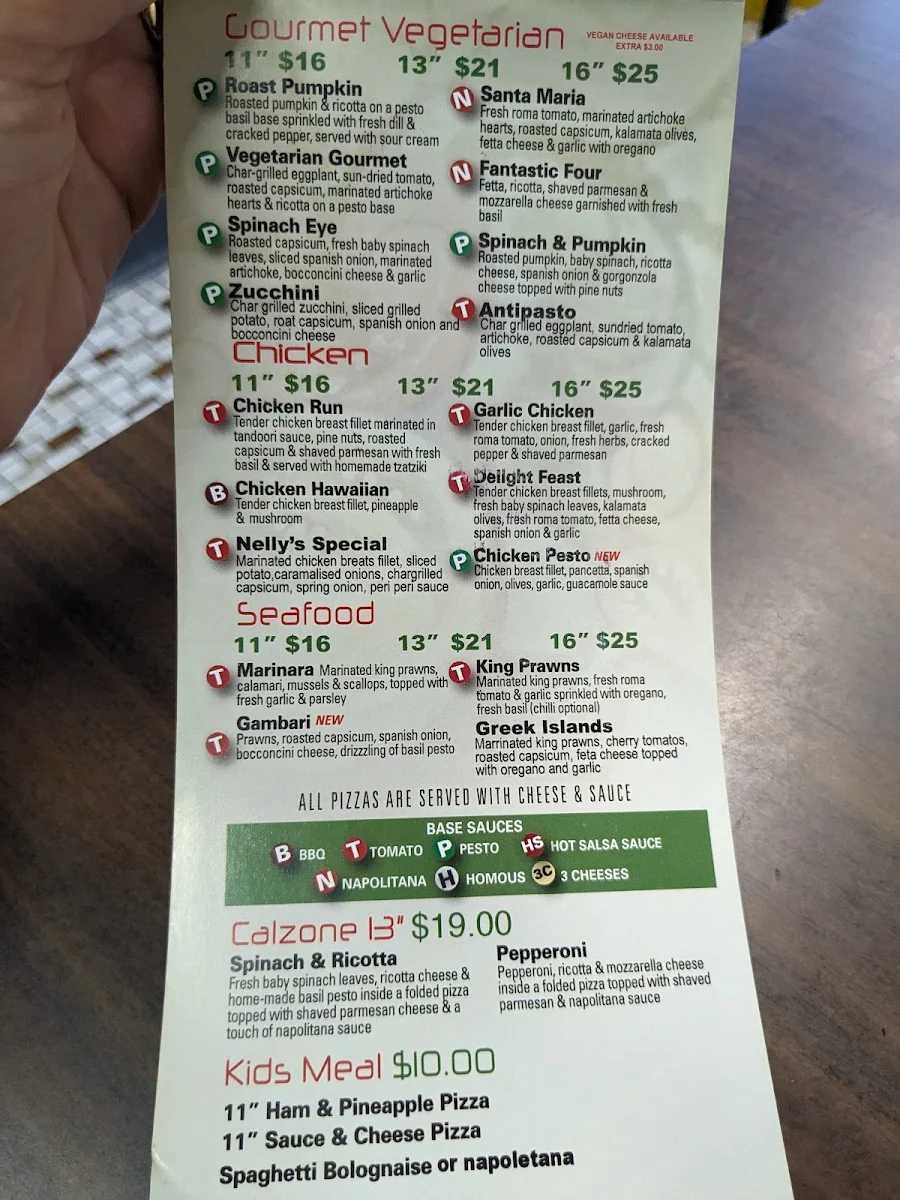 Menu, Roberta's Pizzeria