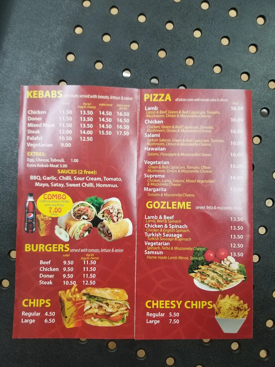 Menu, Bullsbrook Kebab