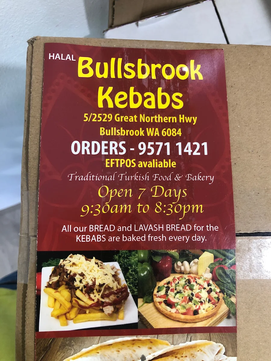 Menu, Bullsbrook Kebab