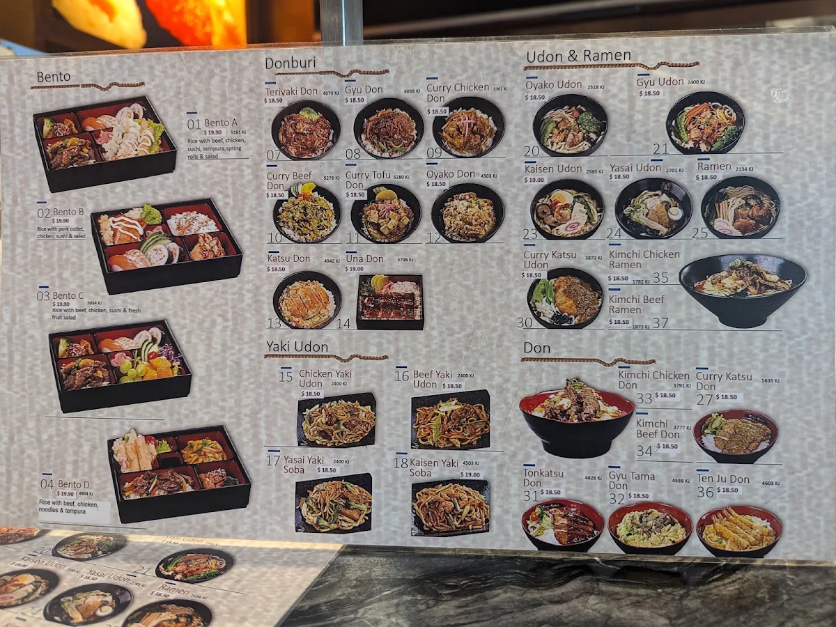 Menu, Shuji Sushi