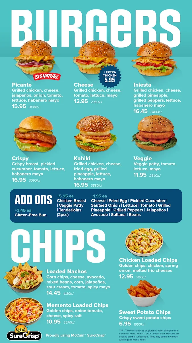Menu, Capricho Grilled Chicken - Brunswick East