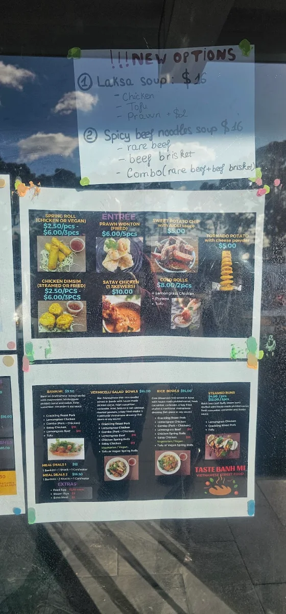 Menu, Taste Banh Mi - St Agnes