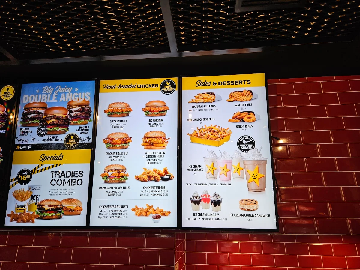 Menu, Carl's Jr. Mt. Barker
