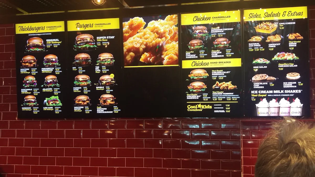 Menu, Carl's Jr. Mt. Barker