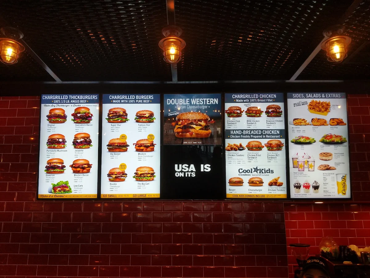 Menu, Carl's Jr. Mt. Barker