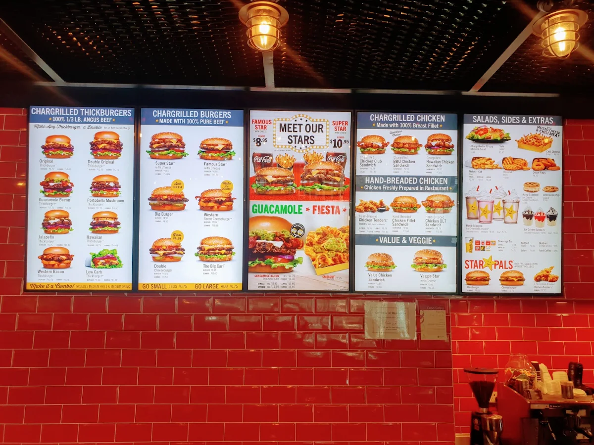 Menu, Carl's Jr. Mt. Barker