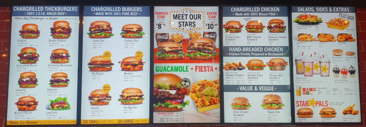 Menu, Carl's Jr. Mt. Barker