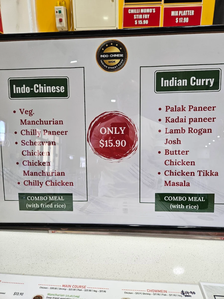 Menu, Indo-Chinese Wok