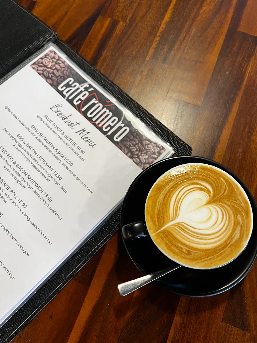 Menu, Cafe Romero