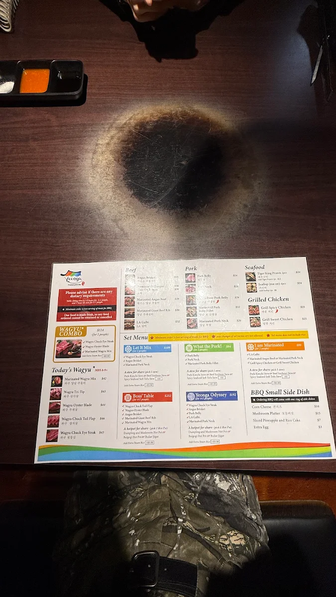 Menu, Yeonga