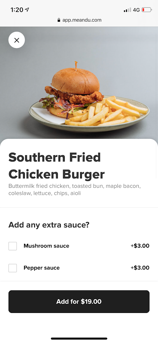 Menu, Russell Tavern