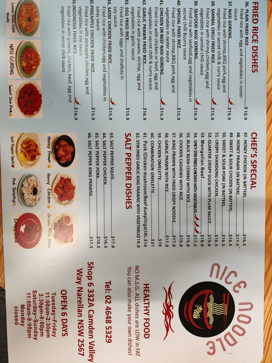 Menu, Nice Noodle