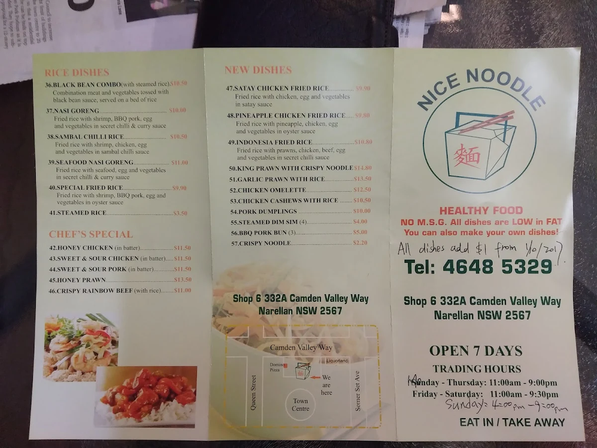 Menu, Nice Noodle