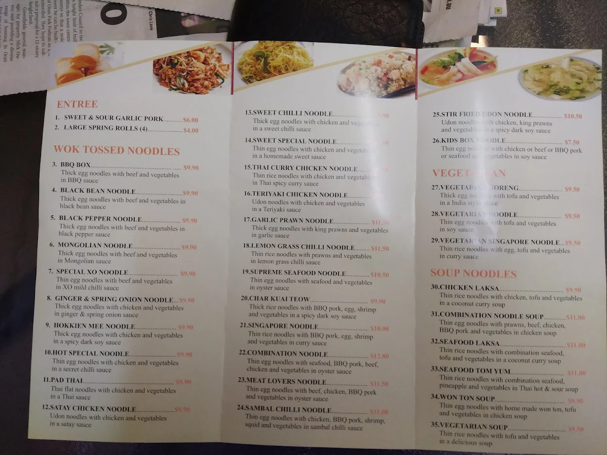 Menu, Nice Noodle