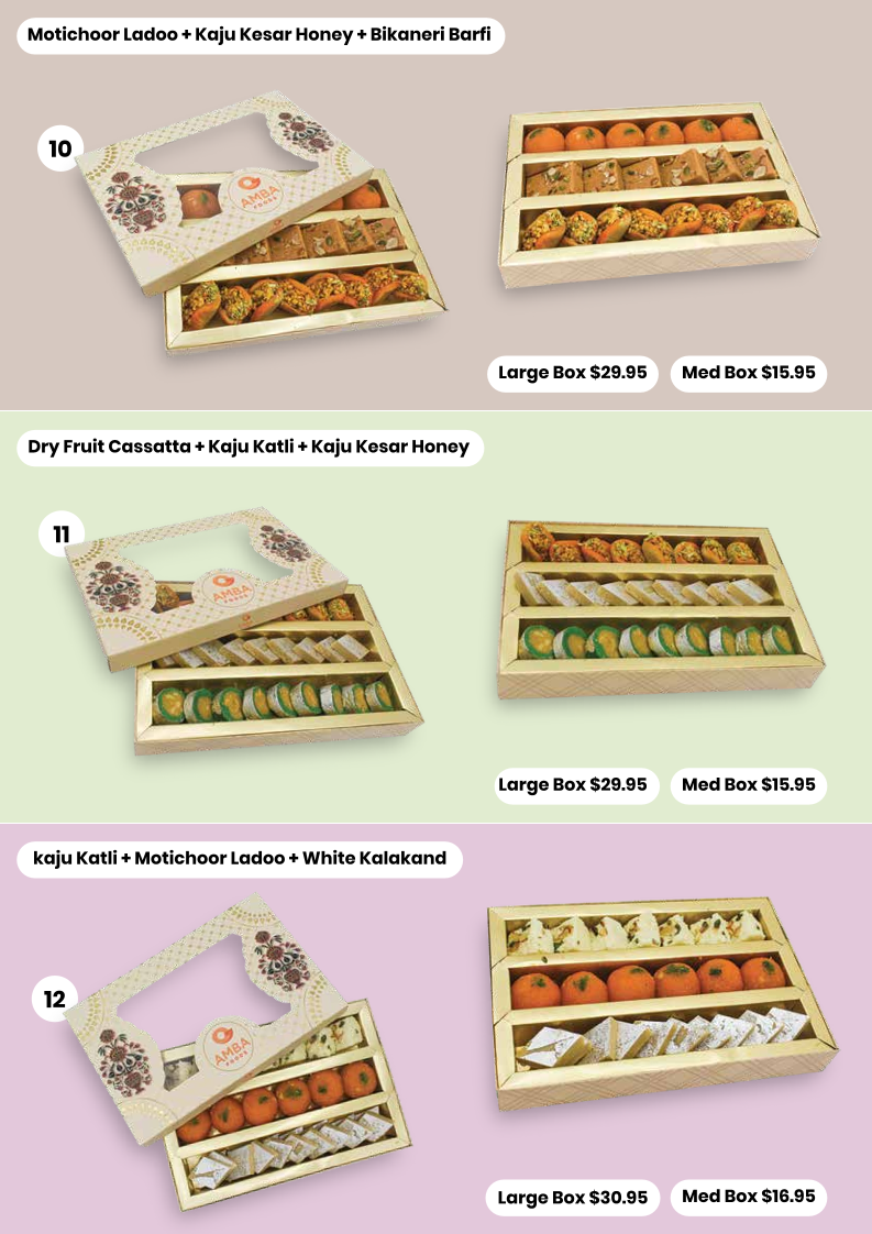 Menu, Amba Foods