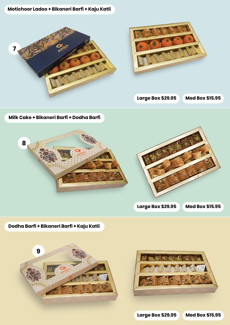 Menu, Amba Foods