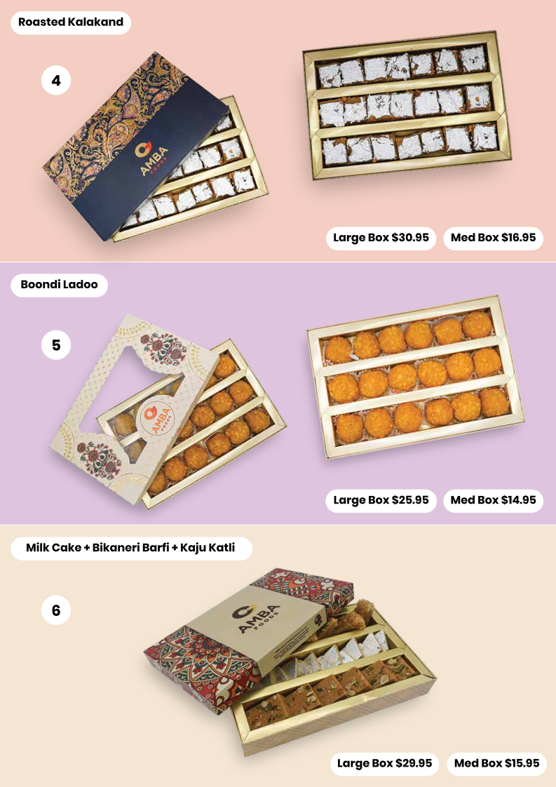 Menu, Amba Foods